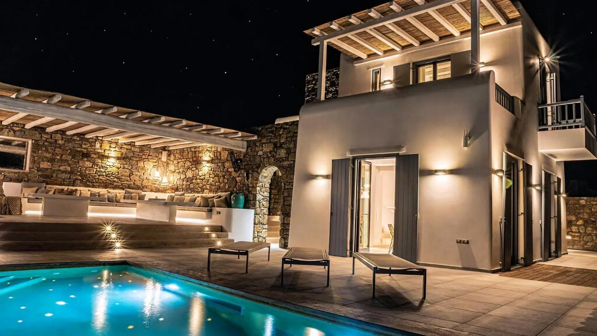 Splendid Mykonos Villa Villa Agape 5 Bedrooms Private Pool With Stunning Sea Views Outdoor Lounge Dining Area Hot Tub Kalafatis 0*,  Griechenland