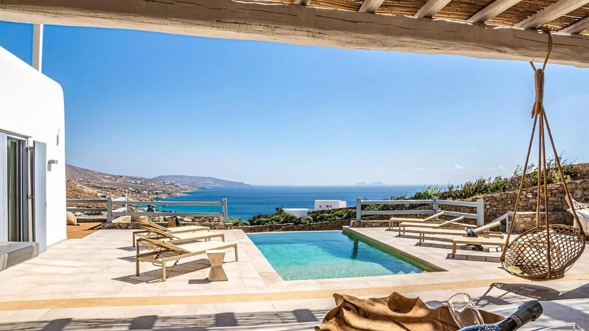 Splendid Mykonos Villa Villa Agape 5 Bedrooms Private Pool With Stunning Sea Views Outdoor Lounge Dining Area Hot Tub Kalafatis Griechenland