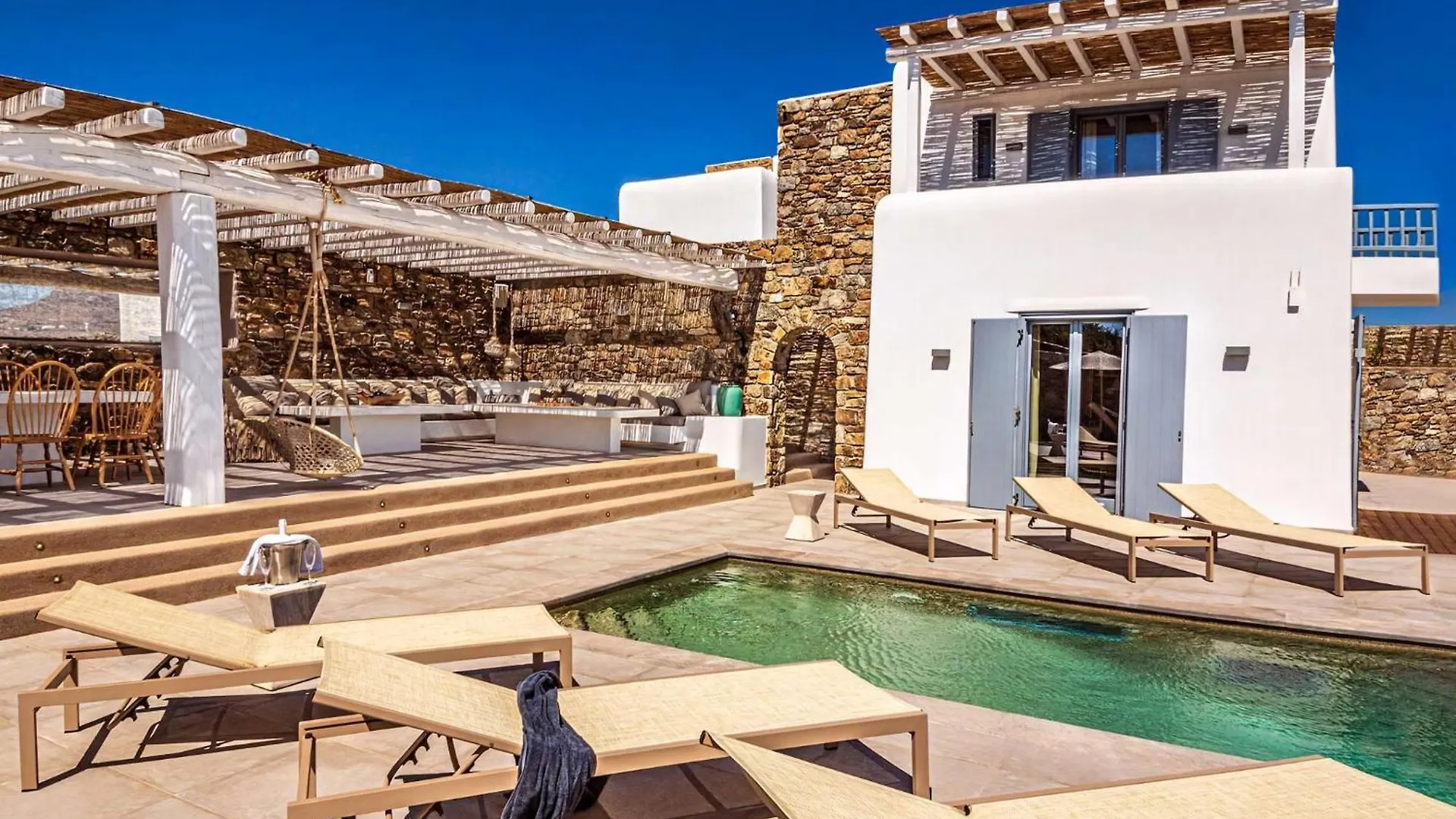Splendid Mykonos Villa Villa Agape 5 Bedrooms Private Pool With Stunning Sea Views Outdoor Lounge Dining Area Hot Tub Kalafatis